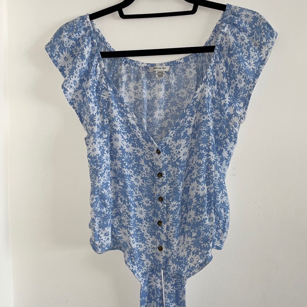 American Eagle Brand New Blue Tie Top